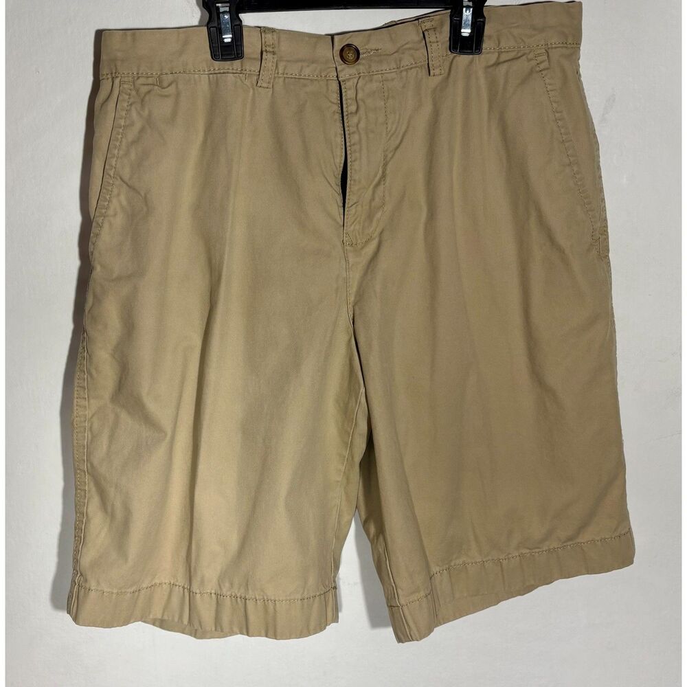 Tommy Hilfiger Mens Chino Shorts Size 34 Khaki Tan Classic Fit Casual Preppy